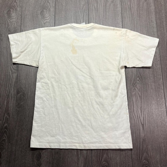 Vintage Depauw University 1980s White T Shirt Medium Single Stitch Spell Out - Picture 6 of 10